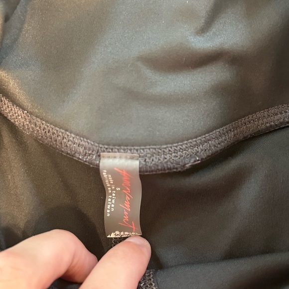 Free People Dark Gray/Black Shiny Leggings - Picture 2 of 2